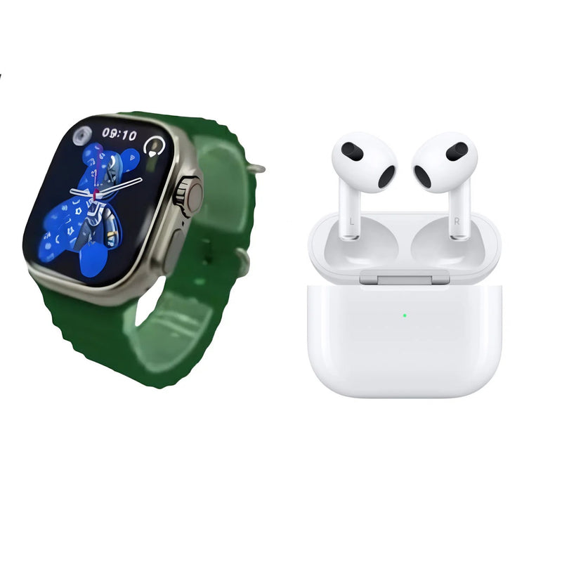 SmartWatch 9 ULTRA U18 unisex + AirPods Pro 2ª Gen + 8 correas repuesto + protector