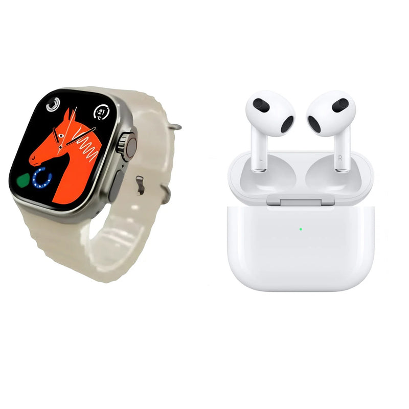 SmartWatch 9 ULTRA U18 unisex + AirPods Pro 2ª Gen + 8 correas repuesto + protector